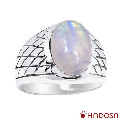 Nhẫn bạc nam đá Mặt trăng cao cấp Hadosa