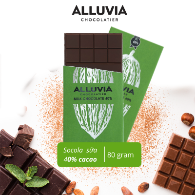 Socola Nguyên Chất Sữa 40% Cacao Alluvia 