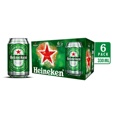 Thùng bia Heineken 6 lon thường 330ml
