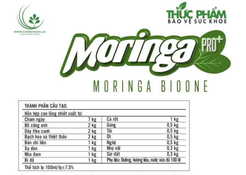 Nước Uống Moringa Bio One Moringa - Cải Thiện Khả Năng Kháng Khuẩn