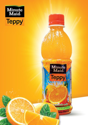 Nước cam có tép Teppy Minute Maid chai 1L