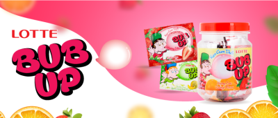 Vỉ 24 pack kẹo Gum thổi Bub Up trái cây Lotte