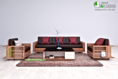 Sofa gỗ Xoan Đào tự nhiên SFG09 An Hưng