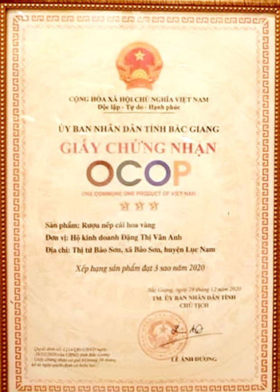 Rượu Mơ Vàng Bảo Sơn - SP OCOP 3 Sao Bắc Giang