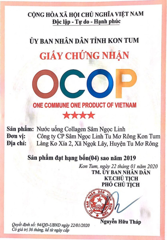 Nước Uống Collagen Sâm Ngọc Linh Tumơrông - SP OCOP 4 Sao Kon Tum