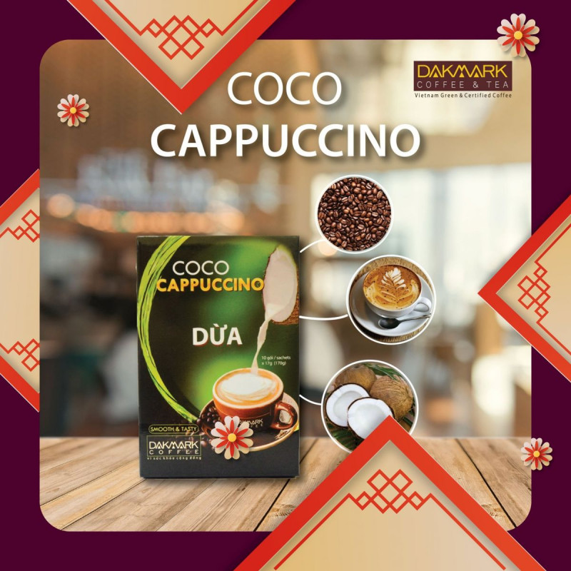 Cà Phê Cappuccino Hoà Tan Dừa DakMark - SP OCOP 4 Sao Quốc Gia