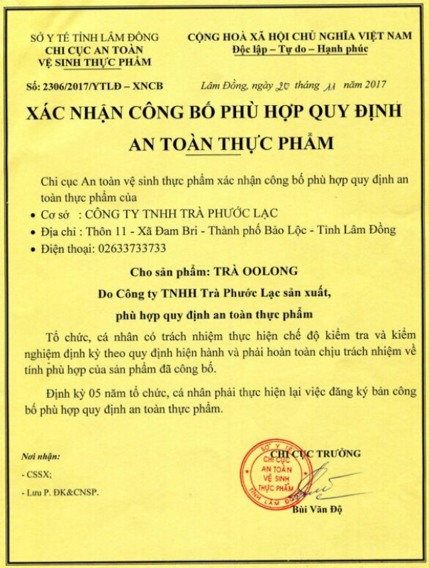 Trà Oolong Kim Tuyên Hộp Giấy Đỏ Phước Lạc - SP OCOP 5 Sao Quốc Gia