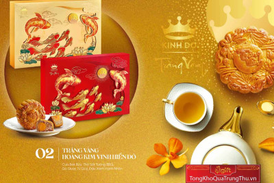 Bánh Trung Thu Trăng Vàng Hoàng Kim Vinh Hoa Vàng Kinh Đô - Với Thiết Kế Giao Hòa Nhiều Sắc Độ
