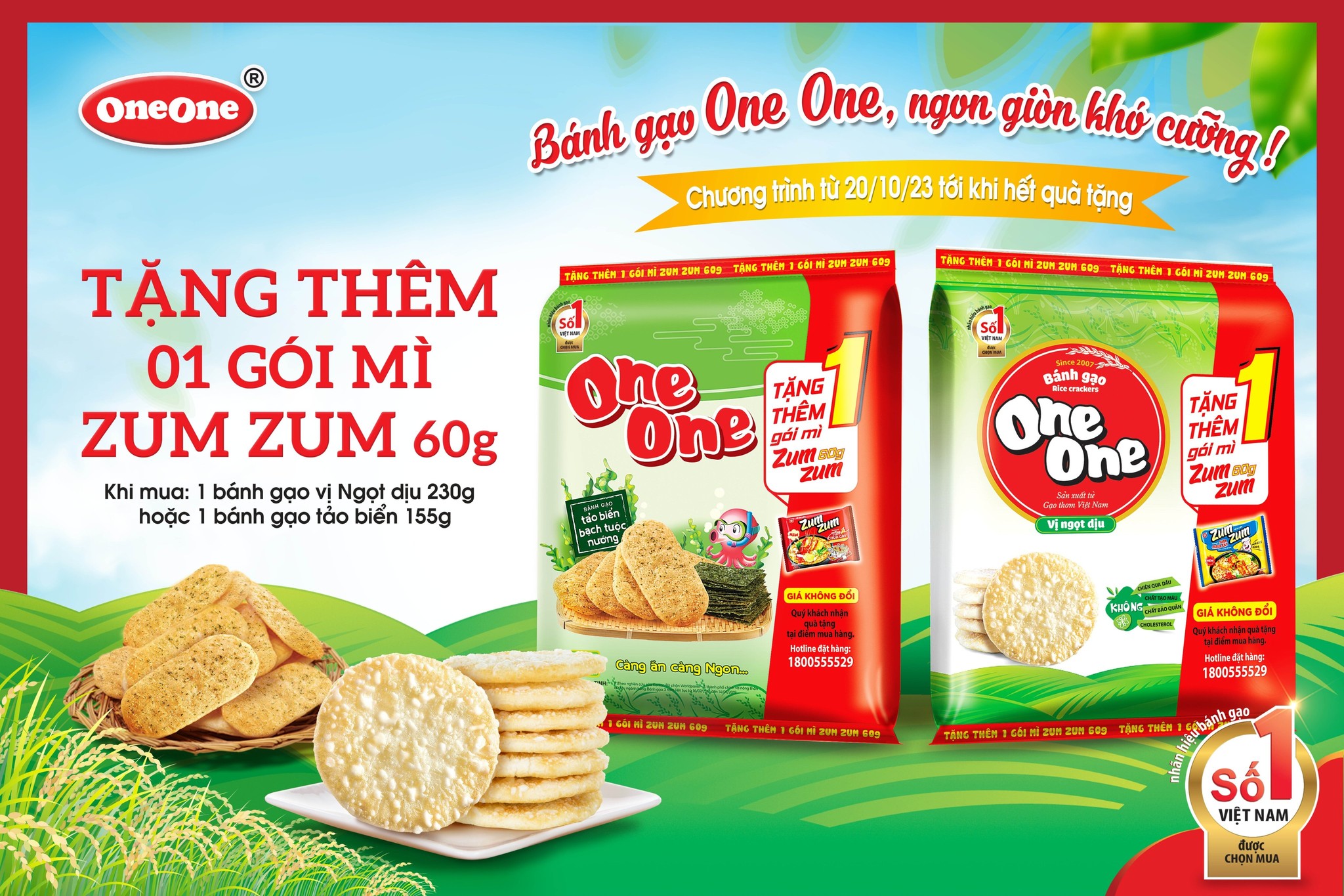 Bánh Gạo One One - Giòn Xốp, Thơm Ngon, Giàu Dinh Dưỡng