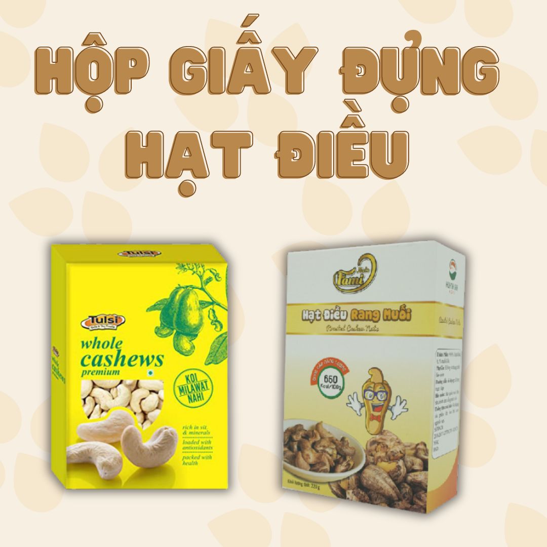 Cùng xem các mẫu hộp giấy đựng hạt điều đẹp mắt